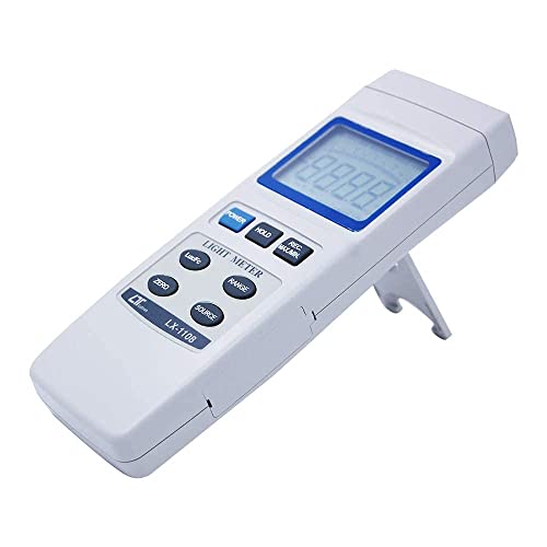 Medidor de exposición digital Lx-1108 Lux Meter junto con certificado de calibración de fábrica (rango: 0 a 4,00,000 Lux)