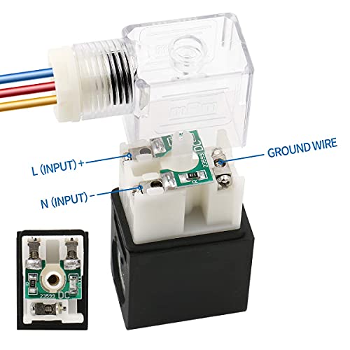 Baomain Válvula solenoide neumática 4V210-08 DC 24V 3 espacio 2 posiciones 5 vías triple silenciadores Quick Fittings Base Set. 4V210-08 -3p 24VDC