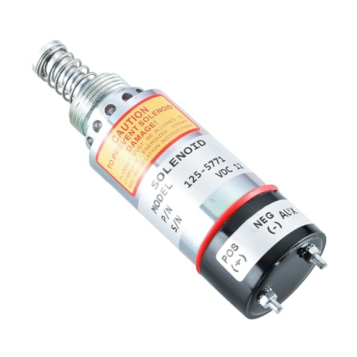 125-5771 Solenoide de apagado de combustible 9X-5312 FSS0070 para Caterpillar Engine 3114 3116 3126 Pavimentadora de asfalto AP-1000 AP-1050 2 terminales 12VDC