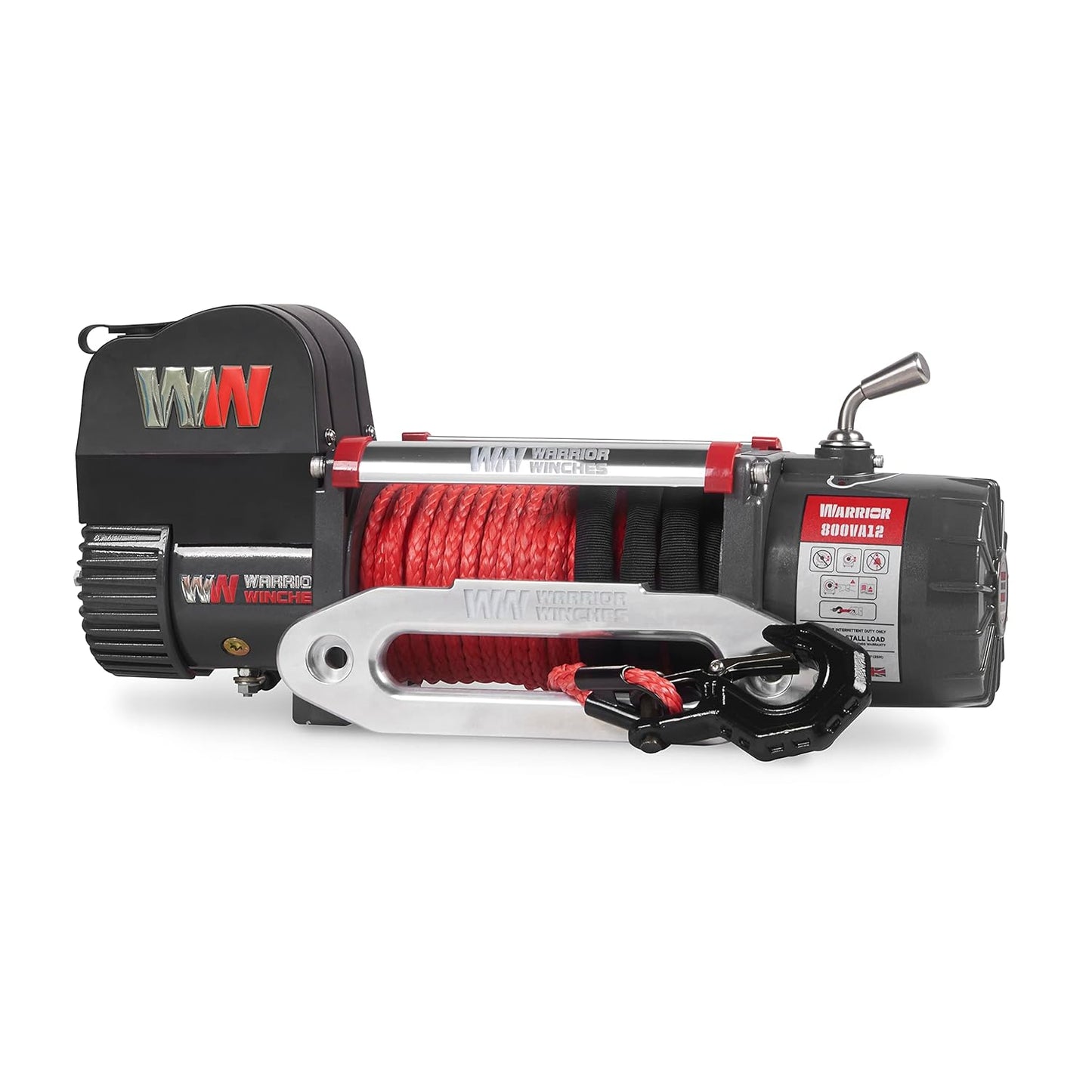 Warrior Winches Samurai 8,000 lbs 12v cabrestante eléctrico con cable de acero: perfecto para Jeep Wranglers, camiones, ATV y aventuras todoterreno. Controles inalámbricos