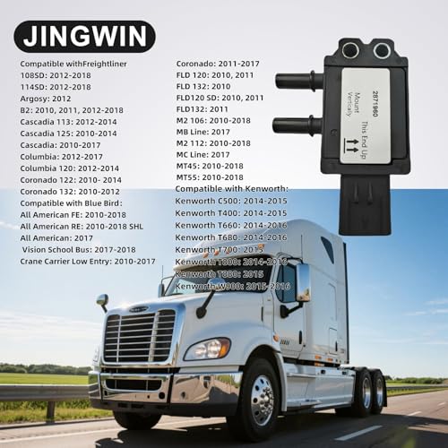 2871960 Sensor de presión diferencial de gases de escape diesel apto para Cummins Freightliner Cascadia Coronado M2 106 112 Reemplazar OE#: 4984187 904-7127, 37DPS035-01