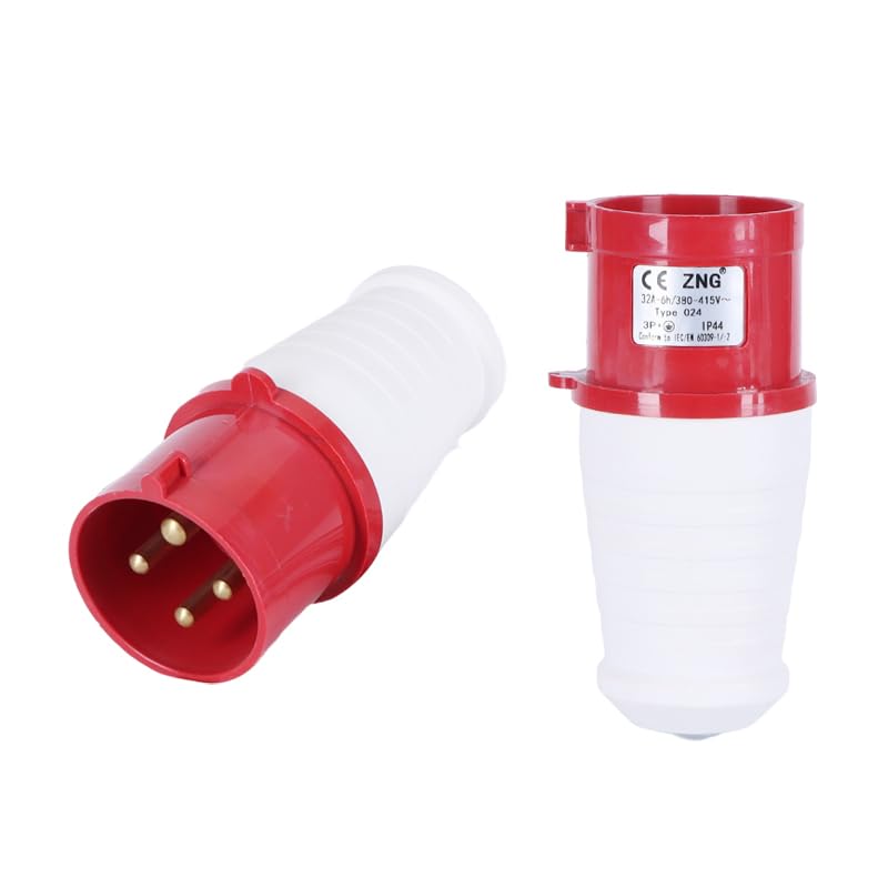 Conector de enchufe industrial de 32 A, 4 pines, juego de enchufes de 3 fases, AC380V‑415V a prueba de polvo, conector industrial impermeable