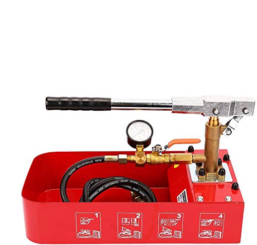 IRONWALLS - Probador de bomba hidrostática, bomba de prueba de presión de agua manual hidráulica, bomba de probador de presión de fugas de tubería de agua de 5 Mpa con medidor y tanque de 2 galones