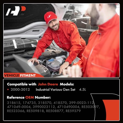 A-Premium Kit completo de turbocompresor, con junta, compatible con John Deere Industrial Various Gen Set 2000-2012, 4.5L, con motor 4045/4045T, repuesto # 318615, 399-0023-112
