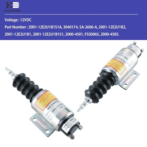 2001-12E2U1B1S1A - Solenoide de apagado de combustible SA-2606-A 3040174 FSS0065 2000-4505 para Woodward, Mitsubishi Mixer Camión, Snorkel Lift, UpRight Lift 12VDC