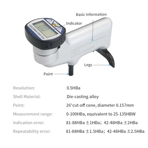 Probador de dureza 934‑1S Barcol Impresor Digital Probador de dureza portátil Durómetro tipo sangría para aleación de aluminio Cobre