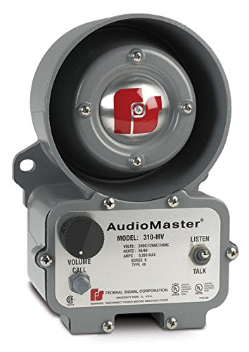Federal Signal 310-MV Audio Master Intercomunicador industrial bidireccional, multivoltaje, gris