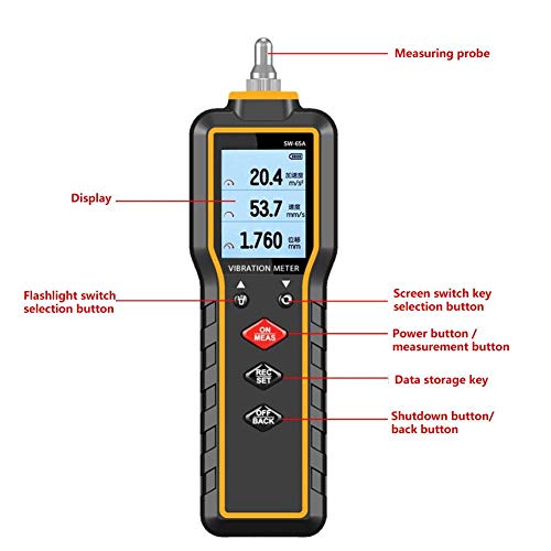 Comprobador de vibración digital portátil SW-65A medidor de vibración digital portátil probador de medición
