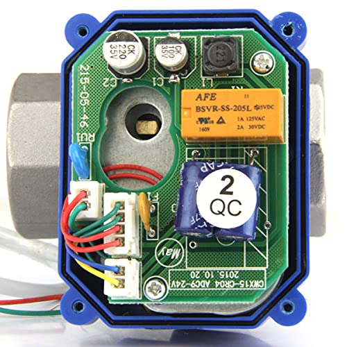 Válvula de bola motorizada, válvula de bola de acero inoxidable de 1 pulgada con puerto completo, 9-24 V CA/CC y configuración de retorno automático de 2 cables, normalmente abierta por EE. UU. Sólido