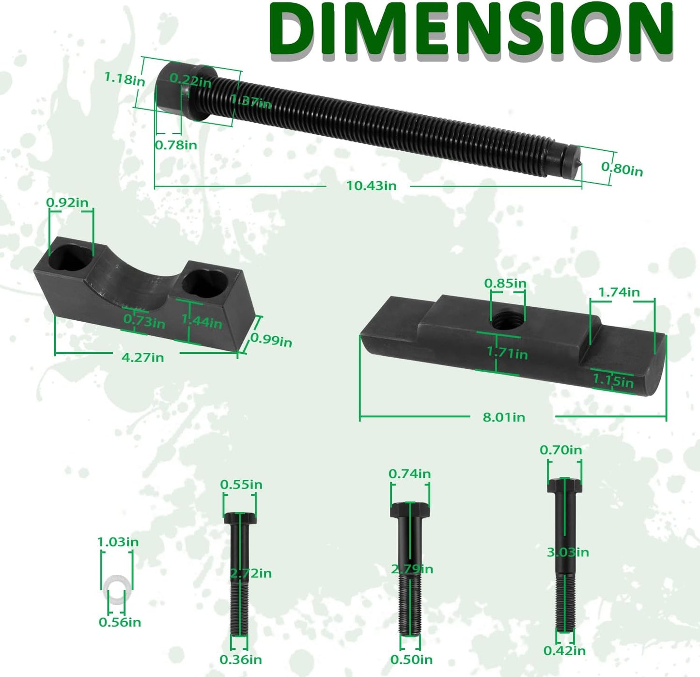 Bonbo Kit de extractor de yugo de servicio pesado alternativo 10803 Kit de herramientas para quitar yugo semircamión, uso para camiones comerciales, para Spicer & Meritor 1610 1710 1760 1810 Series