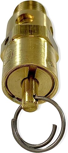 Válvula de alivio de presión industrial de repuesto para asiento duro Ingersoll Rand 31385693. Construcción de latón, 1/4 pulgadas NPT, fabricado en los Estados Unidos (200 PSI / 168 SCFM)