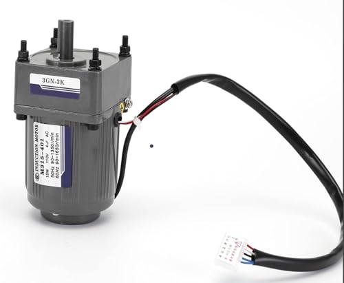 Motor de CA de 110 V + driver de velocidad + caja de engranajes, motor eléctrico monofásico de 15 W con caja de cambios, motor de velocidad variable de 0-450 RPM, motor de engranaje reversible con