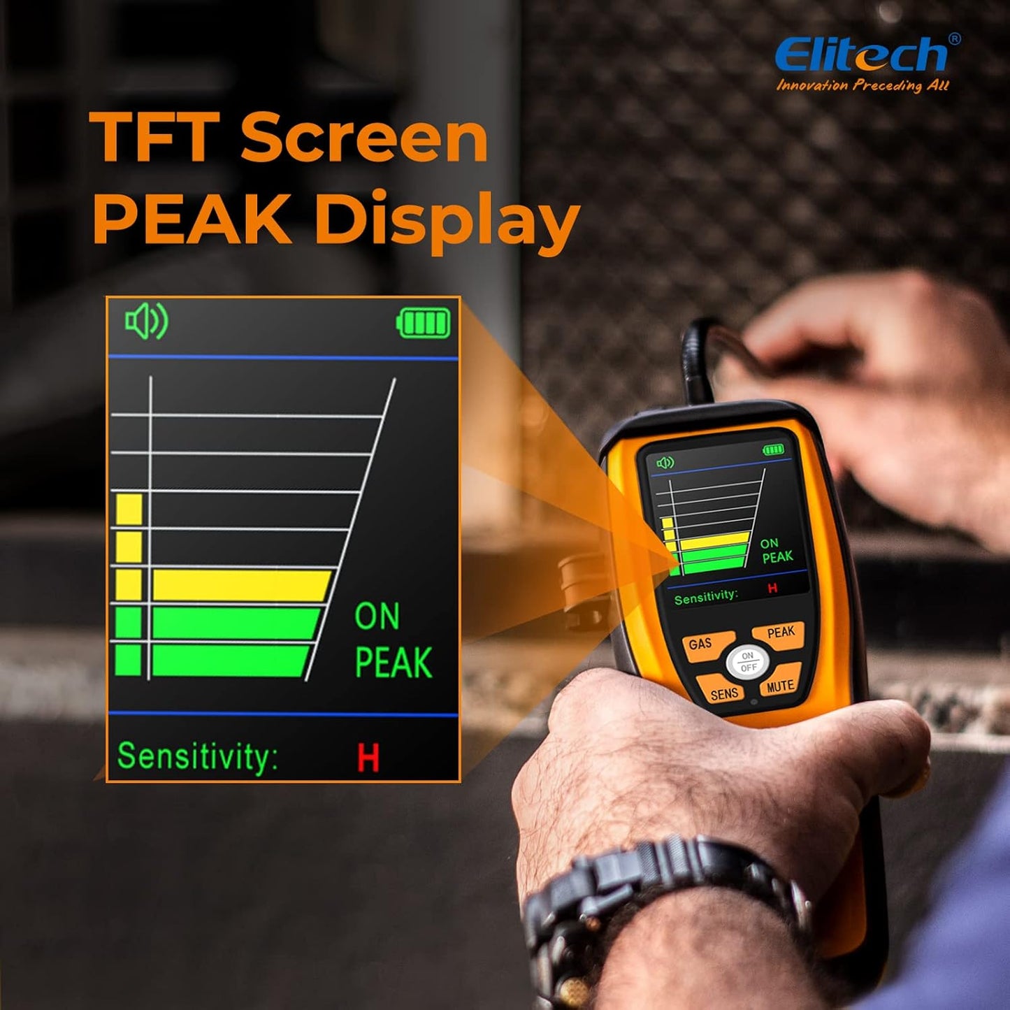 Elitech ILD-300 Detector avanzado de Fugas de refrigerante Probador de halógeno para HVAC CFC Recargables HCFC HFC 10 años de Vida útil