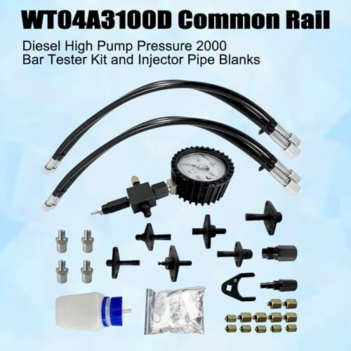 Kit de probador de presión de bomba diesel de carril común de 2000 bar y espacios en blanco de tubería de inyector # WT04A3100D