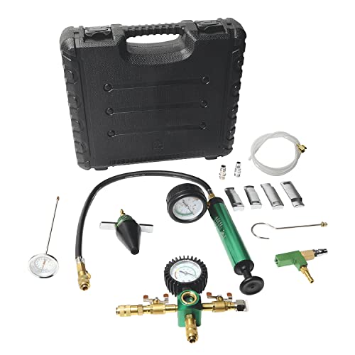 Kit de probador de presión de radiador, probador de presión de refrigerante universal Sistema de enfriamiento automotriz Probador de presión tipo vacío Kit de herramientas de recarga de
