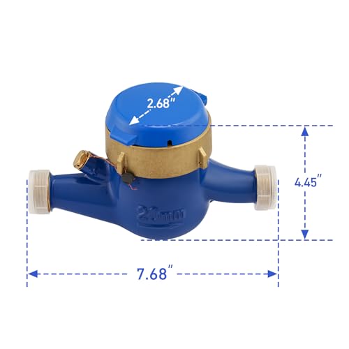 Medidor de agua Measman, acoplamientos NPT de 3/4 pulgadas