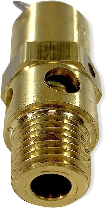 Válvula de alivio de presión industrial de repuesto para asiento duro Ingersoll Rand 31385693. Construcción de latón, 1/4 pulgadas NPT, fabricado en los Estados Unidos (200 PSI / 168 SCFM)