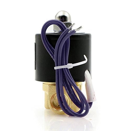 NPT válvula solenoide eléctrica de metal de 1/4 pulgadas, 12VDC normalmente cerrada VITON (rosca de tubería estándar EE. UU.). Metal macizo, actuación directa, válvula solenoide de junta Viton por U.S. Solid.