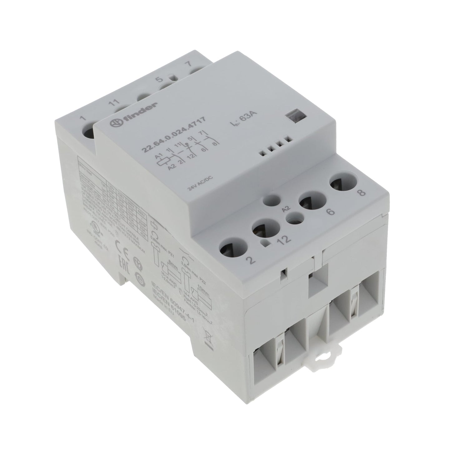 Finder Relays, Inc. 22.64.0.024.4717 22 Riel DIN 24VCA/CC