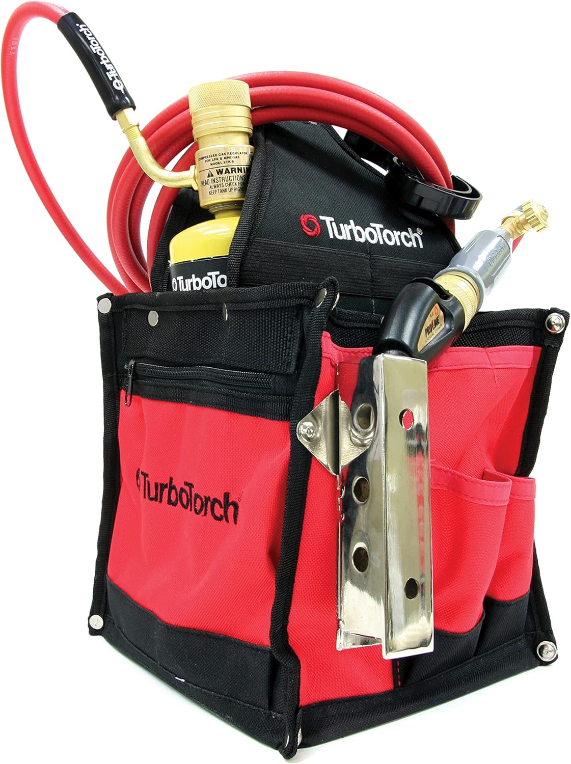 TURBOTORCH 0386-1397 PL-DLXPT Deluxe Self-Lighting Portable Torch Kit, Propane/Mapp-Pro, Includes Soft Tool Bag, H-4 Handle, STK-R Regulator, TS-12 Hose, Clamp, PL-812 Heat Shield, PL-3T/PL-3T Tips