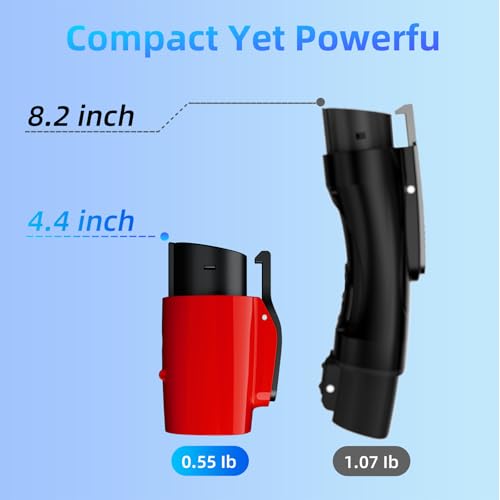 Adaptador Tesla a J1772, MAX 80 amperios y 250 V apto para todos los adaptadores J1772 EV adecuados para cargadores de destino Tesla, conectores móviles, conexiones de alta potencia y conectores de