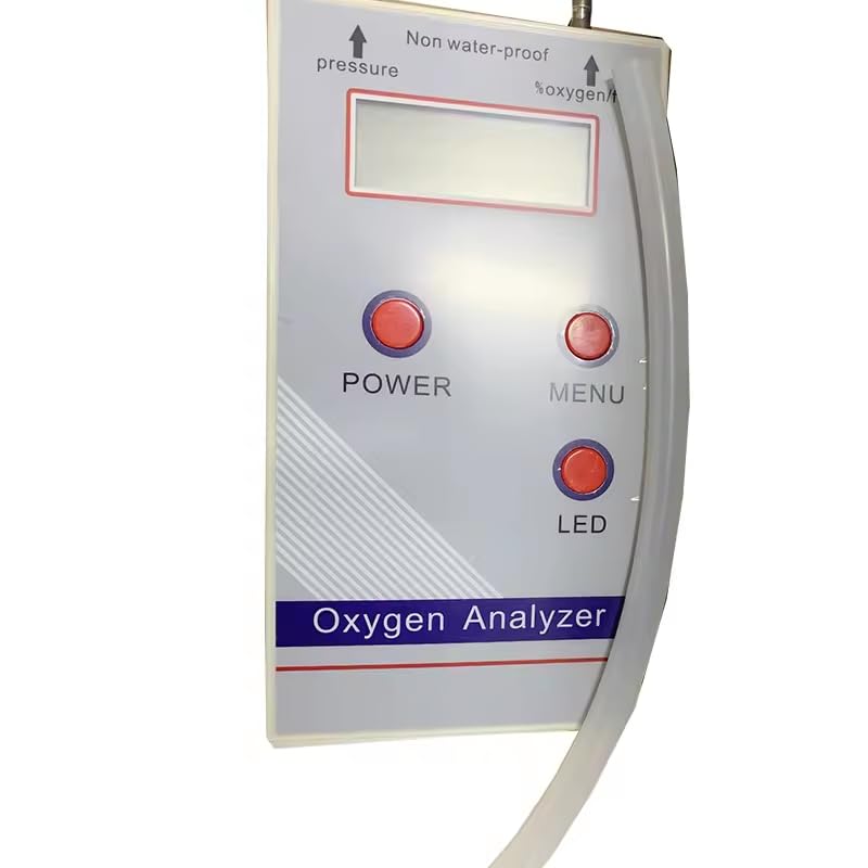 Detector de pureza del analizador de oxígeno | 21%-100% | 02, Lectura digital de flujo y presión |
