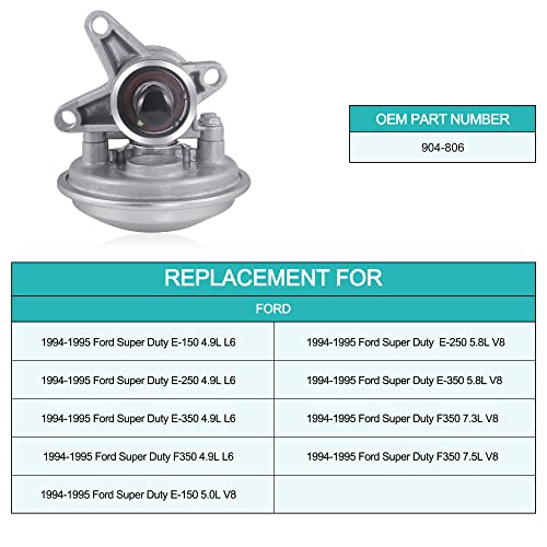904-806 - Bomba de aspiradora mecánica para Ford Truck E-150 E-250 E-350 F250 F350 4.9L L6 Engine /5.0L 5.8L 7.3L 7.5L V8 Motor Gas