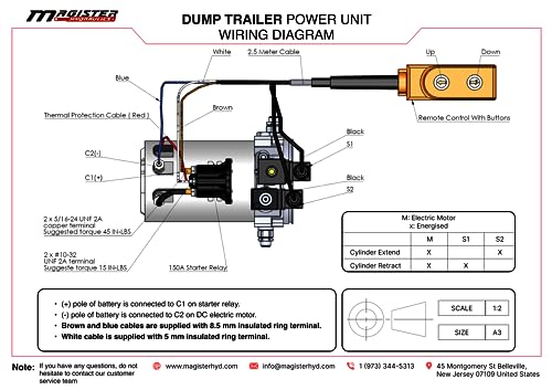 Bomba hidráulica para remolque volquete de 12 voltios CC de doble efecto - Unidad de potencia hidráulica solenoide tanque de plástico de 4 cuartos de galón - Remolque volquete Paquete de energía HPU-DT-111-12VDC-DA-04