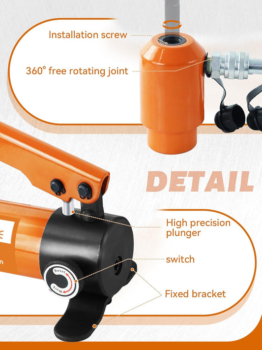 Kit de perforadora hidráulica de 15 toneladas de 1/2 pulgadas a 4 pulgadas, herramienta de perforadora manual con 10 troqueles (15T (1/2 "~ 4")