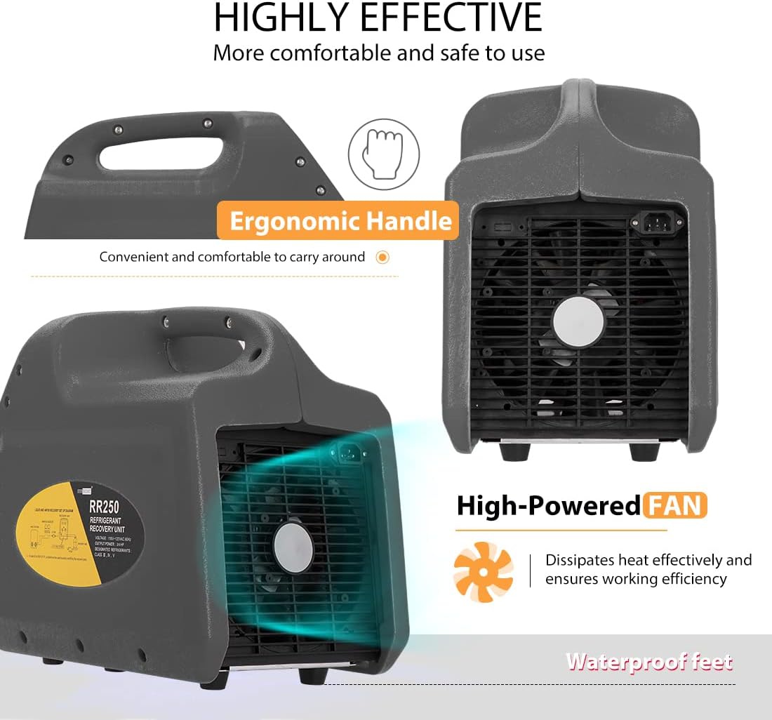 VIVOHOME 110-120V AC 60Hz 3/4HP Máquina refrigerante portátil de recuperación de un solo cilindro azul