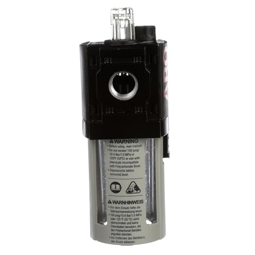 ARO Ingersoll Rand ARO L36231-100-VS Lubricador de línea de aire, 3/8 pulgadas NPT - 150 psi de entrada máxima, negro/gris