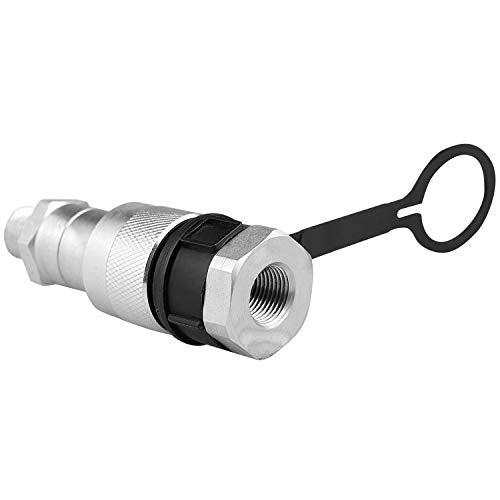 Juego de acoplador rápido hidráulico de 3/8 pulgadas que reemplaza a Enerpac C-604, conecta y desconecta bajo presión de 10,000 PSI, con 2 tapas antipolvo
