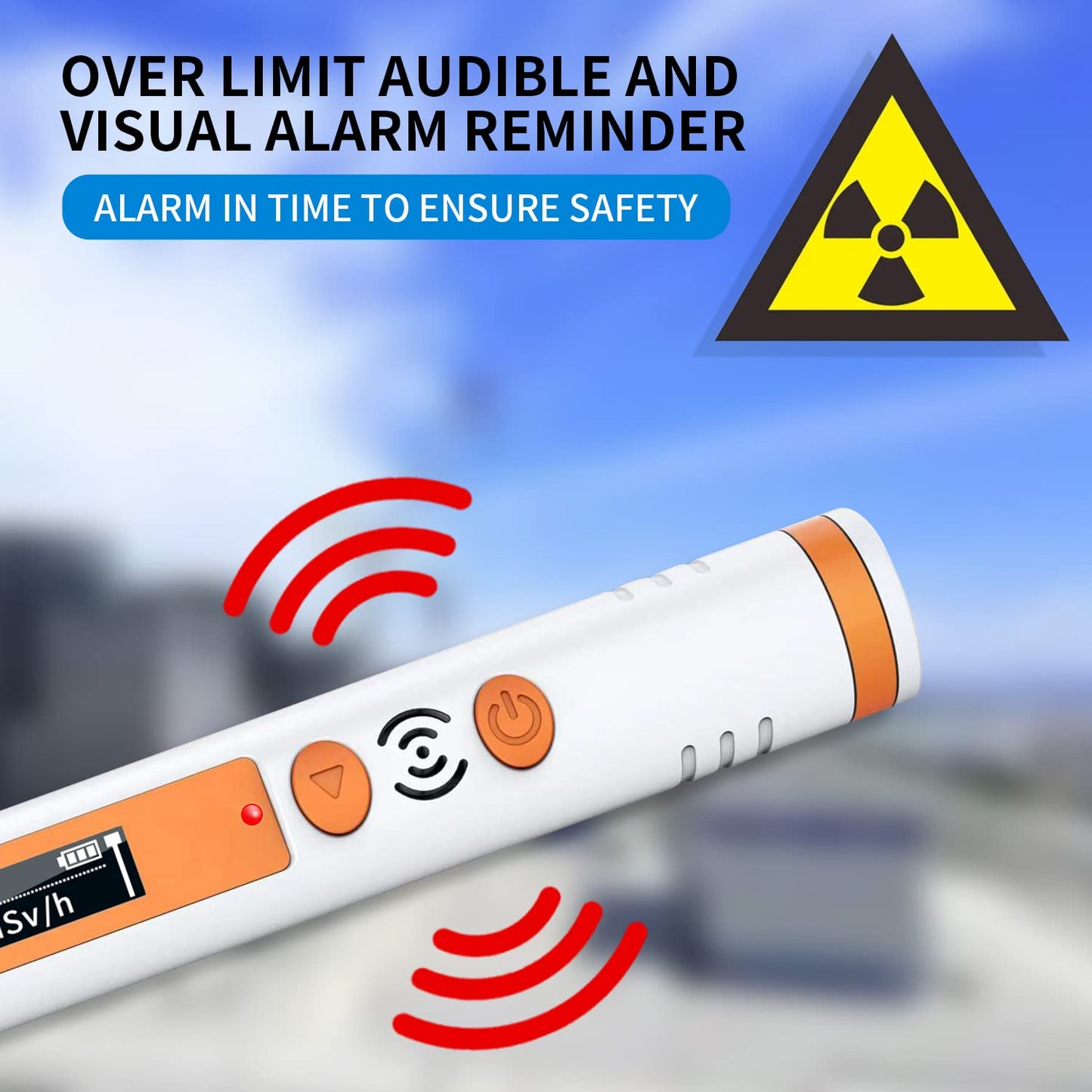 Geiger - Detector de radiación nuclear de contador, dosímetro personal CHNADKS actualizado, monitor de radiación portátil de rayos X gamma beta, funciona con pilas (0.08uSv - 50mSv)