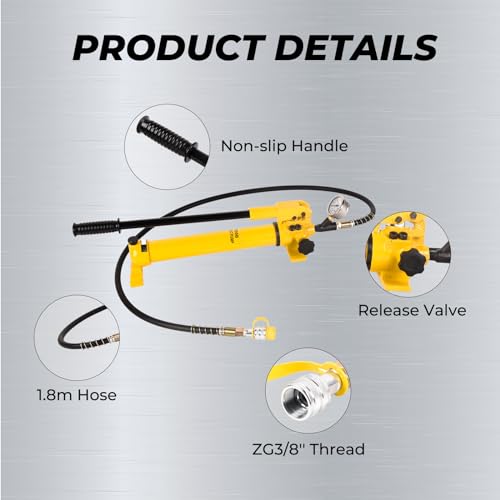 LFGUD Bomba de mano hidráulica de 900 cc 10000 Psi Bomba de elevación hidráulica manual de acción única CP-700B Bomba de elevación hidráulica con medidor de presión