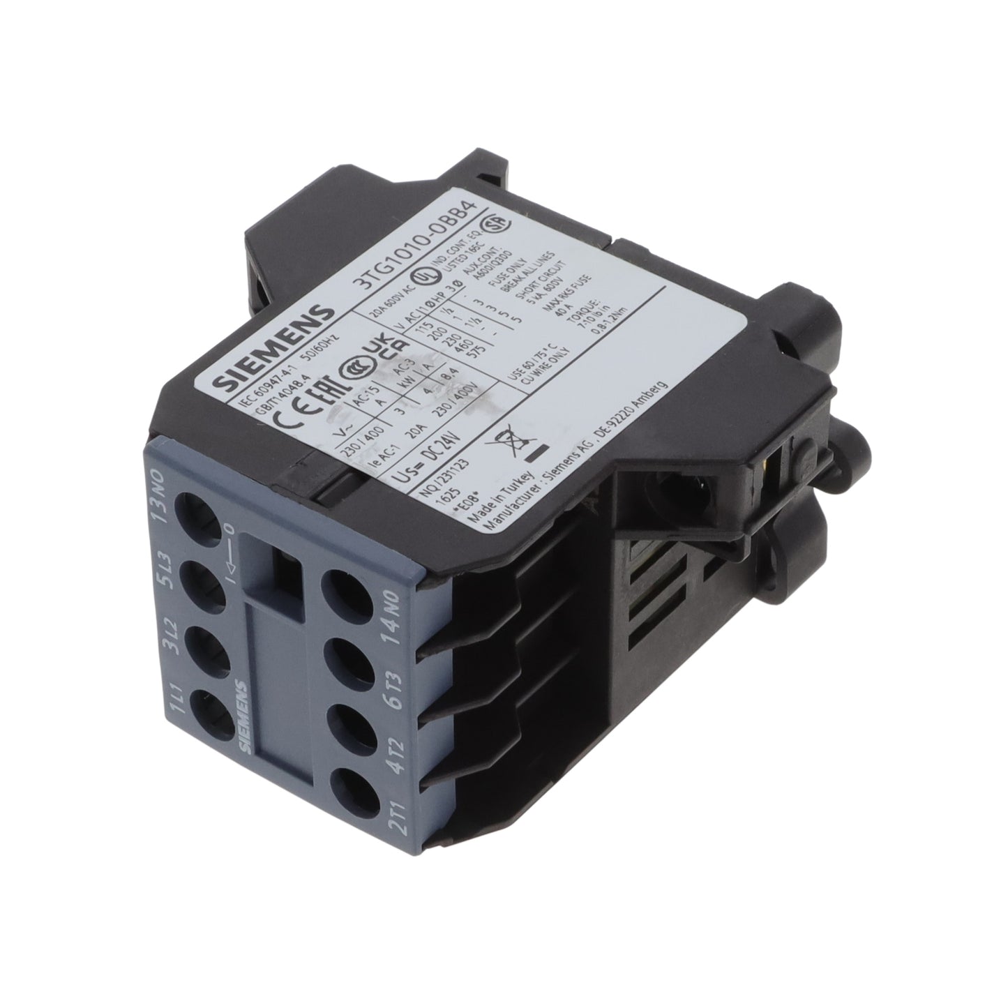 Siemens 3TG10100BB4 - Montaje de chasis, Riel DIN 24VCC