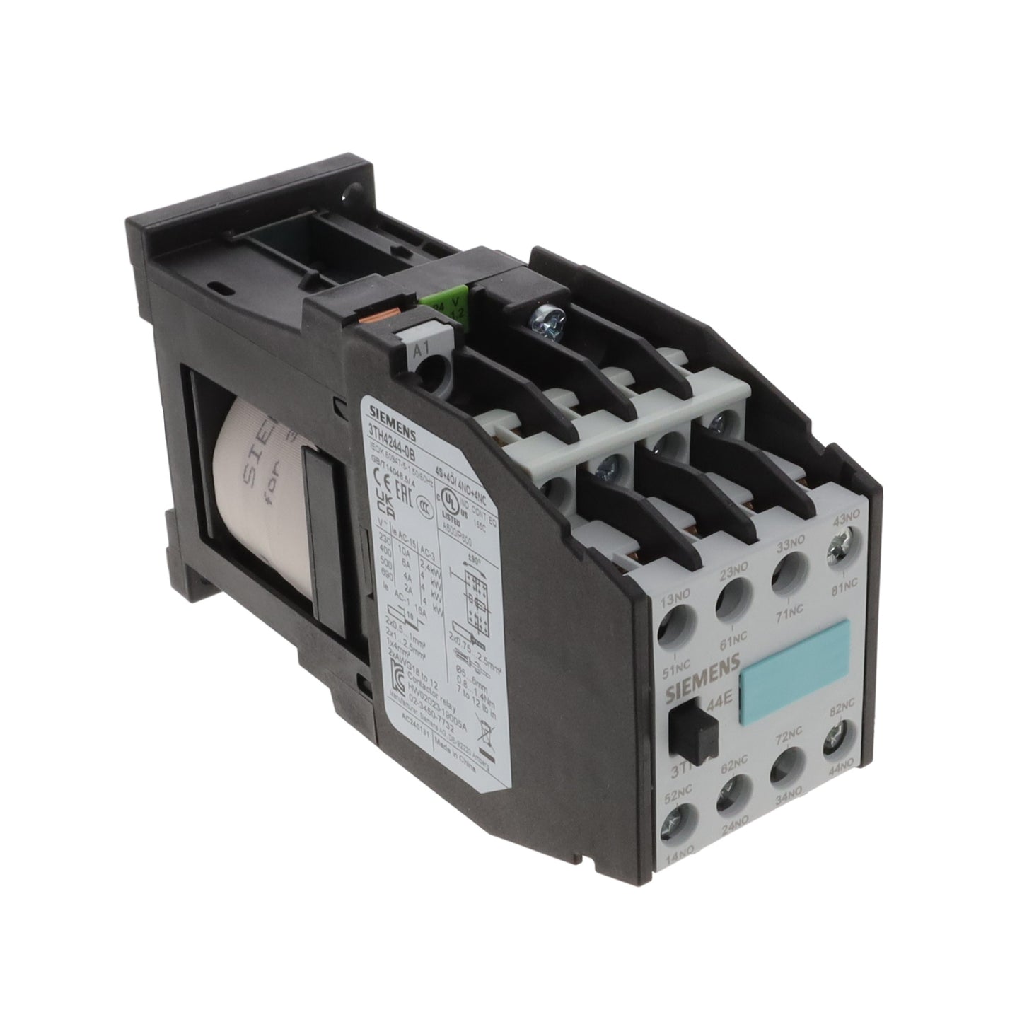 Siemens 3TH42440BB4 3TH4 Montaje de chasis, Riel DIN 24VCC