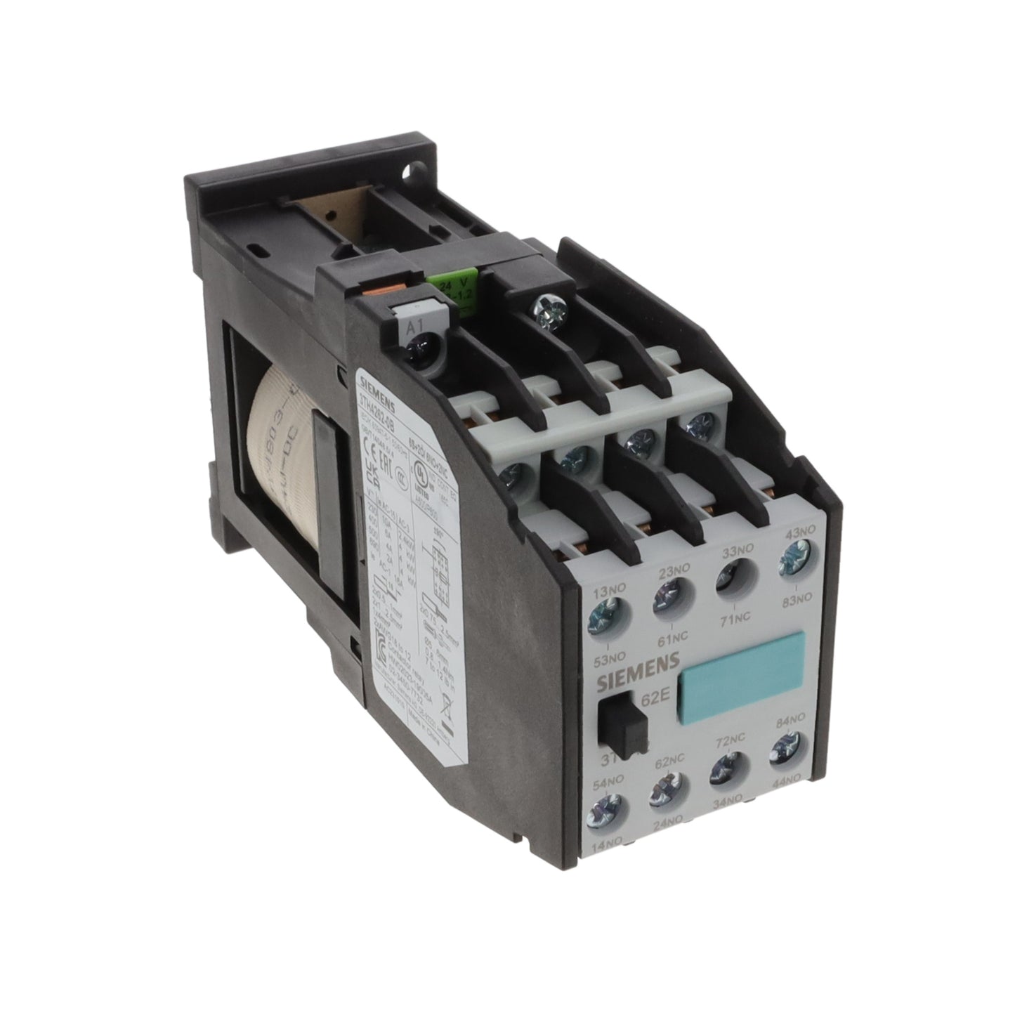 Siemens 3TH42620BB4 3TH4 Montaje de chasis, Riel DIN 24VCC