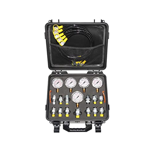 XZT Kit de acoplamiento de prueba de presión hidráulica digital de 60 K, medidor de presión, manguera de prueba, punto de prueba para reparación de maquinaria de construcción de excavadoras
