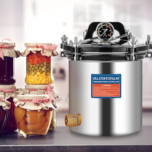 Bote de presión eléctrico de 18 litros de acero inoxidable de 19 cuartos de galón portátil para cultivo de hongos, conservas de tarro de 1.2 KW 110 V