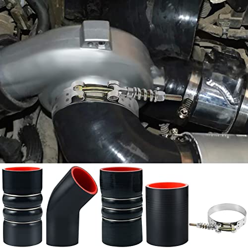 Turbo Intercooler - Kit de abrazaderas para botas intercooler compatible con Ford F250 F350 6.0L Diesel 2003-2007