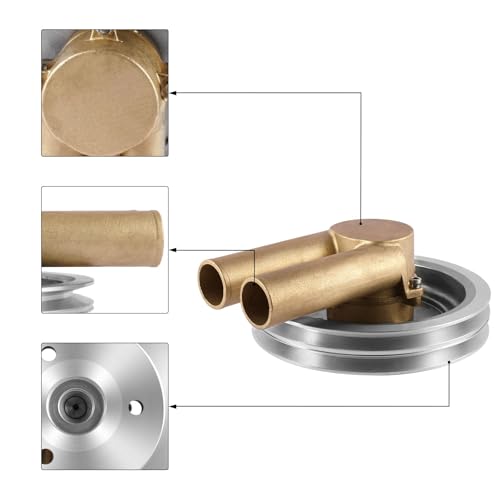 3812697 21214596 3862487 3858229 (impulsor original, rodamiento NSK) Bomba de agua de mar crudo con polea de correa doble V para Volvo Penta 4.3L 5.0L 5.7L V6 V8