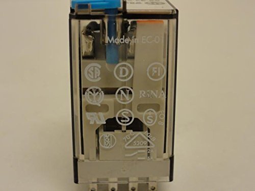 55.34.9.024.0040 Bobina de 24 VCC, 4 PDT, 7 AMP, contacto Agni, INDUCTIVO, botón de prueba bloqueable, indicador MECH, relé enchufable