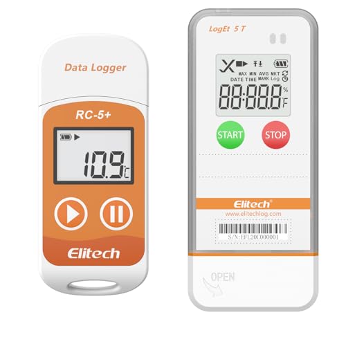 Elitech Registrador de datos de temperatura USB RC-5+ PDF digital + USB Registrador de datos de temperatura digital LogEt5T