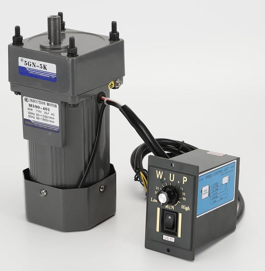 Motor de CA de 110 V + controlador de velocidad + caja de engranajes, motor eléctrico monofásico de 90 W con caja de cambios, motor de velocidad variable de 0-270 RPM, motor de engranajes reversible