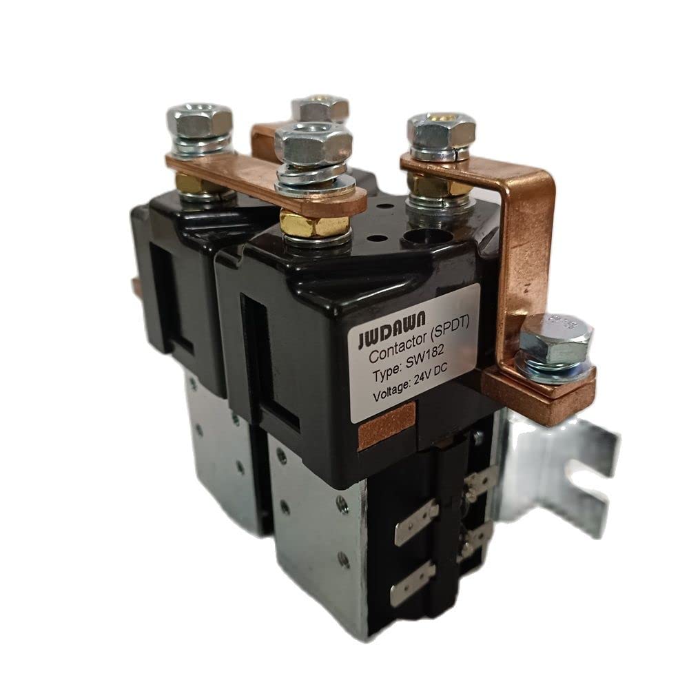 DC SPDT Motor Contactor de inversión 24V Bobina 200A Reemplazar Albright SW182 Cambio Solenoide Relé de polaridad inversa Interruptor de polaridad inversa Carretilla elevadora Vehículo eléctrico Manejo de materiales Carrito de golf Portador de personal