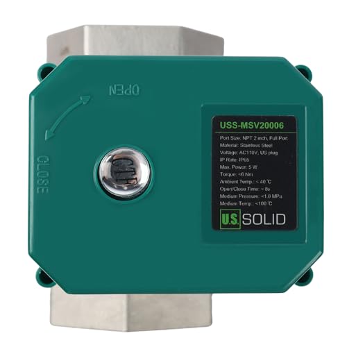 U.S. Solid Válvula de bola motorizada de 2 "con válvula de bola eléctrica de acero inoxidable 110VAC de EE. UU., Retorno automático, normalmente cerrado