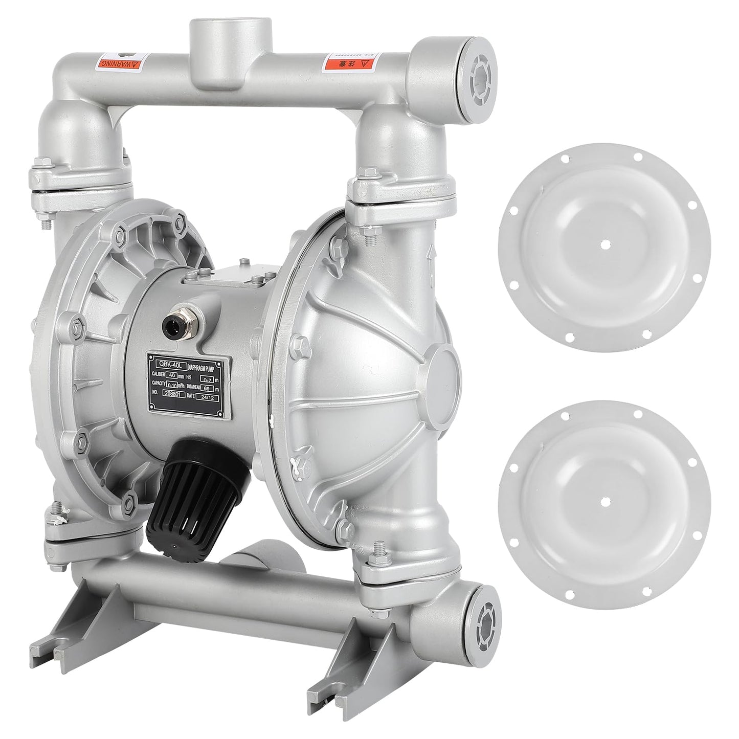 Air Operated Double Diaphragm Pump 1-1/2 inch Inlet & Outlet, 44GPM, Max 115PSI Air Waste Oil Pneumatic Transfer Pump with 2 Extra Diaphragms, for laboratory dosing, diesel fuel transfer #147144