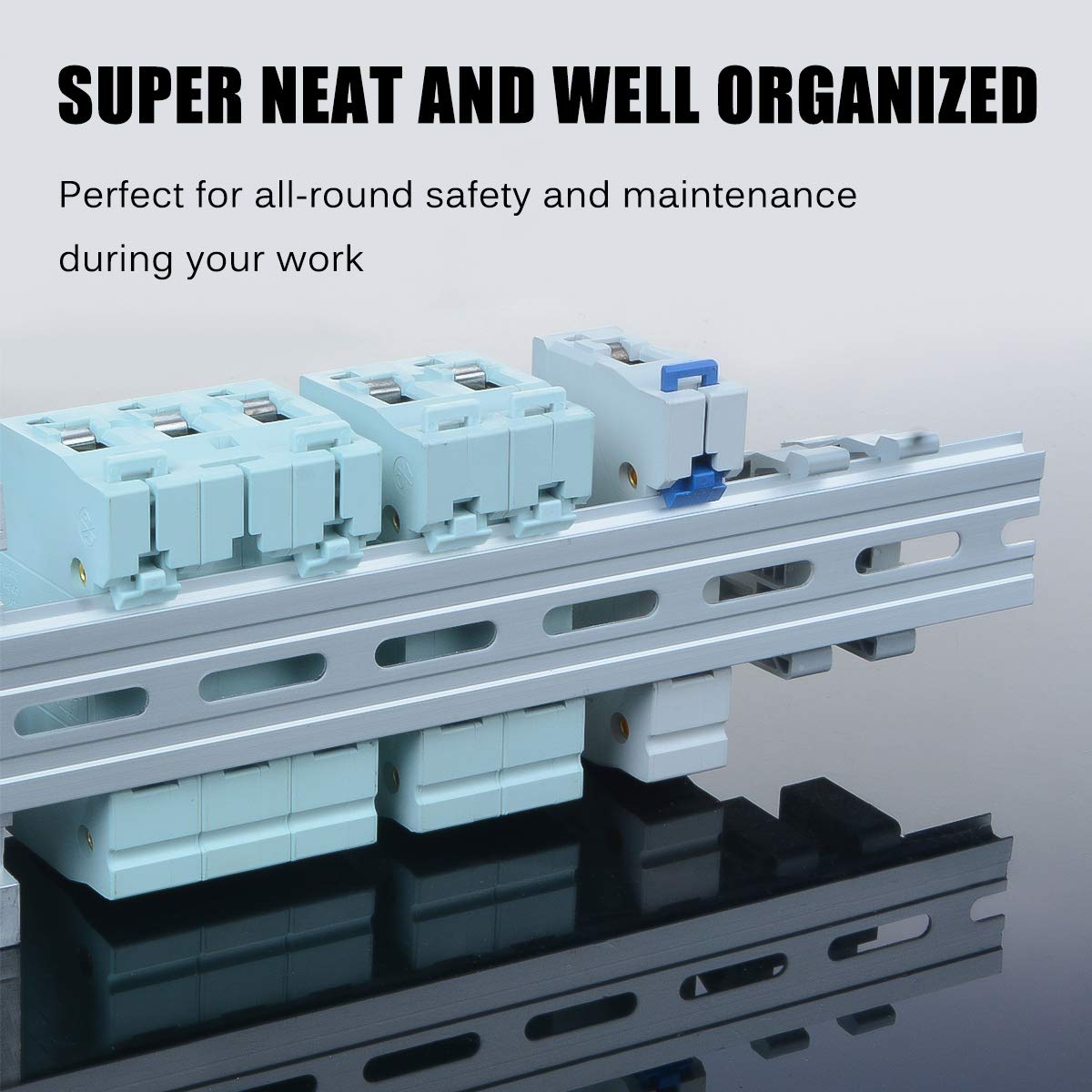 Rieles DIN de aluminio de 35 mm de ancho, 7,5 mm de alto, riel DIN ranurado con RoHS (1, 39.4 pulgadas (1 metro) x 20 unidades)