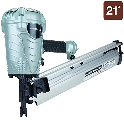 Metabo HPT Clavadora de enmarcado, la marca Pro Preferred de clavadoras neumáticas, revista de 21°, acepta clavos de enmarcar de 2 a 3-1/2 pulgadas, (NR90AES1)
