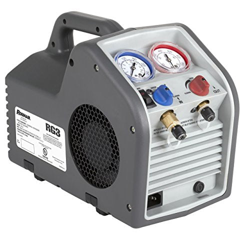 Robinair RG3 - Máquina de recuperación de refrigerante portátil - 115 V, 60 Hz, para refrigerante líquido y vapor, color blanco